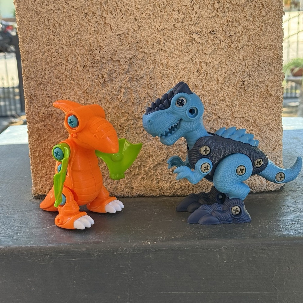 Dino Action Figure Dinosaur Pair Blue & Orange